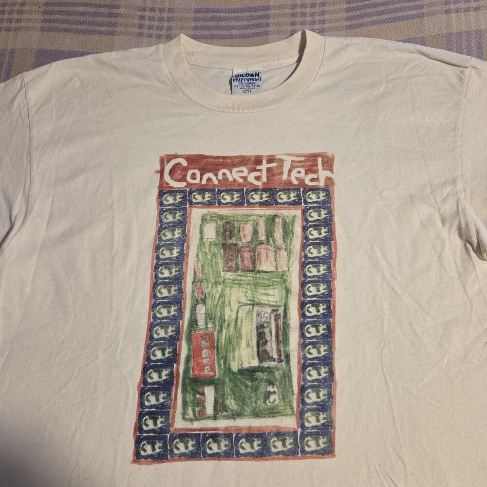 Vintage Connect Tech T Shirt XL USA 90s Y2k Computer Tech Software Drawing